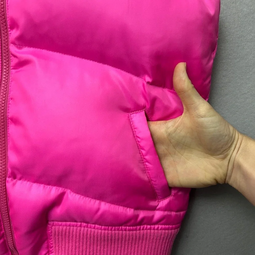 Old Navy Girls XXL Puffer Vest Hot Pink Y2K Barbiecore Fleece Lined Vintage